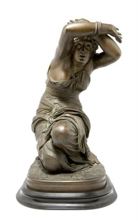 Lot image - Bronze Figure of a Woman