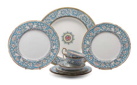 Lot image - Crown Staffordshire Bone China Dinner Service