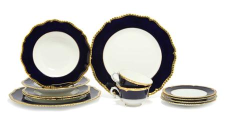 Lot image - Royal Worcester Gilt Decorated Porcelain Partial Dinner Service