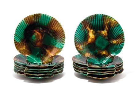 Lot image - Set of Twelve Wedgwood Majolica Dessert Plates