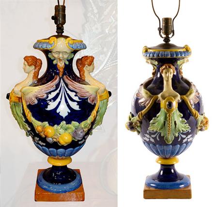 Lot image - Majolica Figural Vase