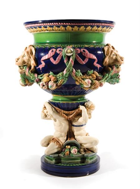 Lot image - Minton Majolica Figural Jardiniere