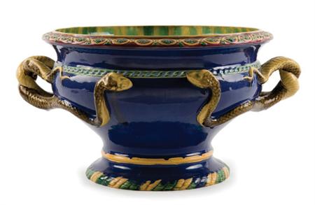 Lot image - English Majolica Two-Handled Jardiniere