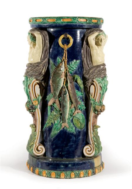 Lot image - French Majolica Figural Pedestal