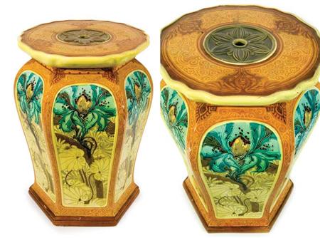 Lot image - Minton Secessionist Majolica Garden Seat