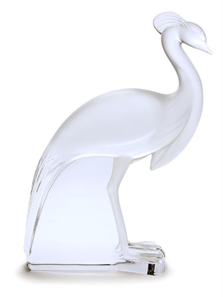 Lot image - Lalique Molded Glass Figure of a Peacock