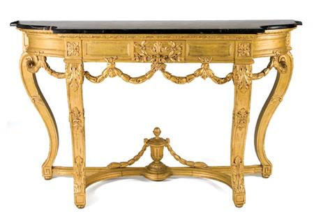 Lot image - Louis XVI Style Gilt-Wood Console