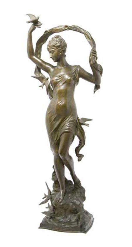 Lot image - Bronze Figure of Retour des Hirondelles