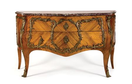 Lot image - Louis XV Style Gilt-Bronze Mounted Walnut Commode