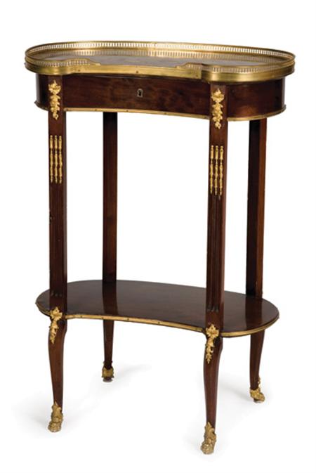 Lot image - Louis XVI Style Gilt-Metal Mounted Mahogany Side Table