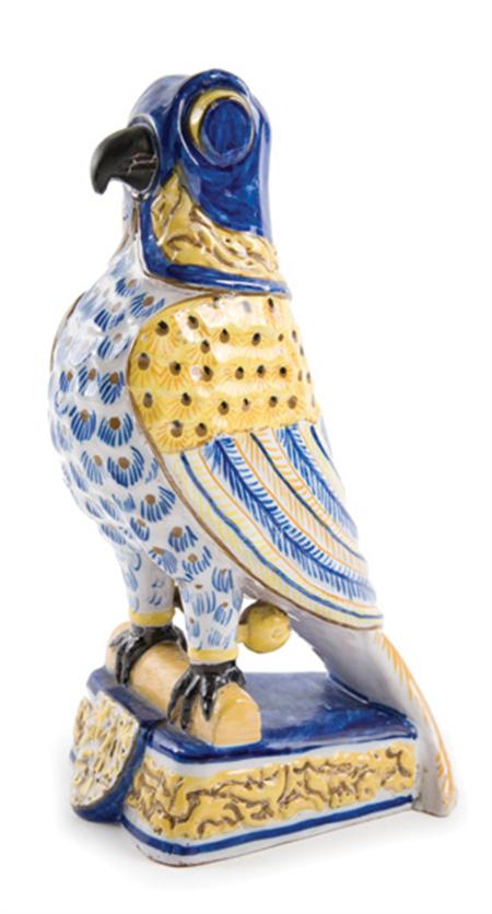 Lot image - Galle Faience Figure of a Hawk