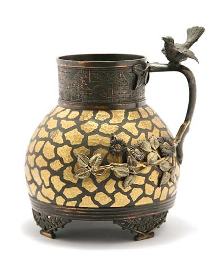 Lot image - Aesthetic Movement Gilt and Patinated-Metal Jug