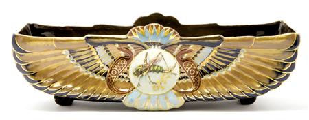 Lot image - Galle Gilt and Painted Faience Bowl