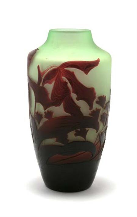 Lot image - DArgental Acid Etched Cameo Glass Vase