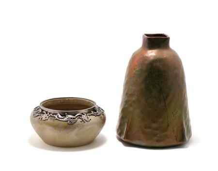 Lot image - Blache Metal Mounted Pottery Bowl