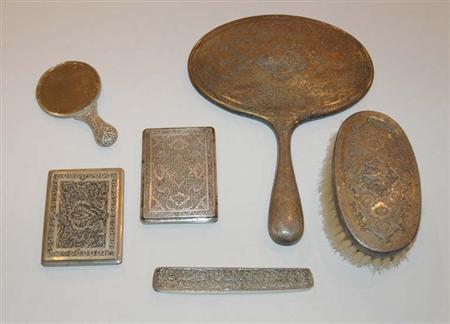 Lot image - Miscellaneous Group of Persian Silver Articles