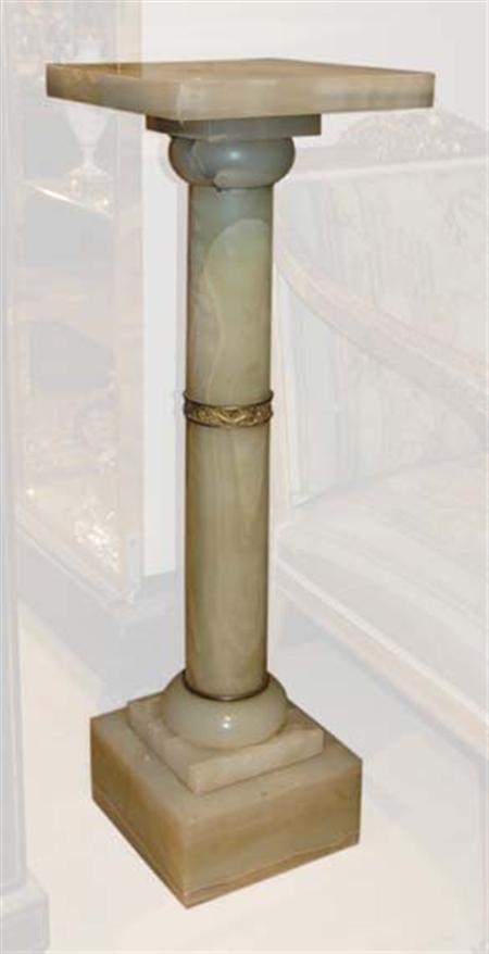 Lot image - Neoclassical Style Gilt-Metal Mounted White Onyx Pedestal
