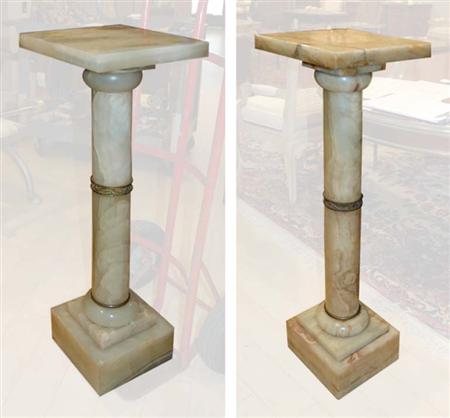 Lot image - Neoclassical Style Gilt-Bronze Mounted Green Onyx Pedestal