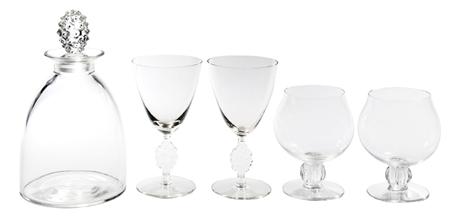 Lot image - Miscellaneous Group of Lalique Glass Barware