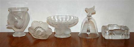 Lot image - Miscellaneous Group of Lalique Molded Glass Articles