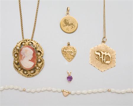 Lot image - Group of Gold and Metal Jewelry