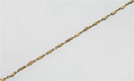 Lot image - Gold Nugget Watch Fob Chain