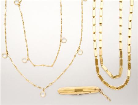 Lot image - Assorted Group of Gold and Metal Jewelry and Costume Jewelry