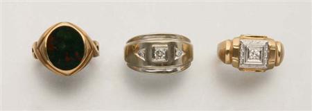 Lot image - Group of Gold, White Gold and Metal Rings