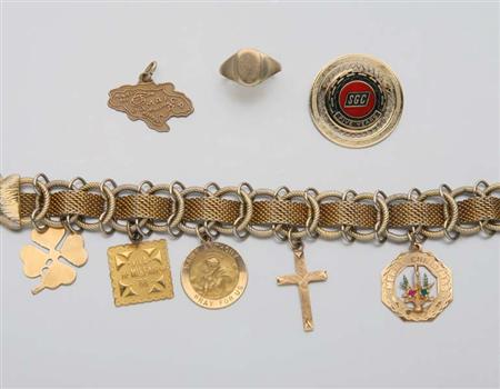 Lot image - Assorted Group of Gold and Metal Jewelry