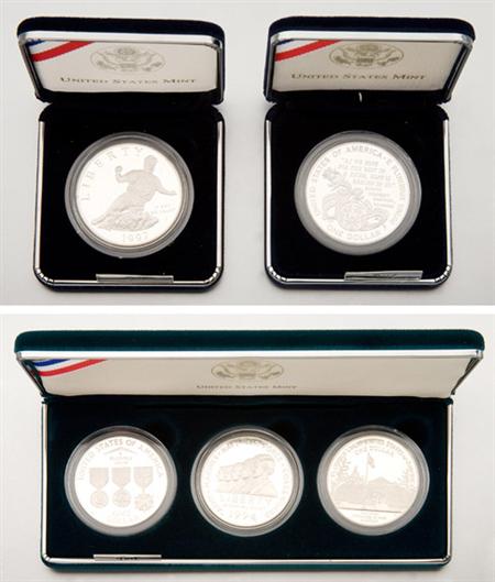 Lot image - Group of Eight U.S. Mint Commemorative Silver Coins