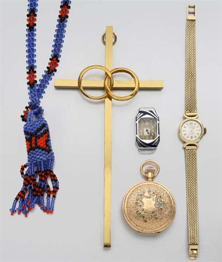 Lot image - Assorted Group of Gold and Metal Jewelry