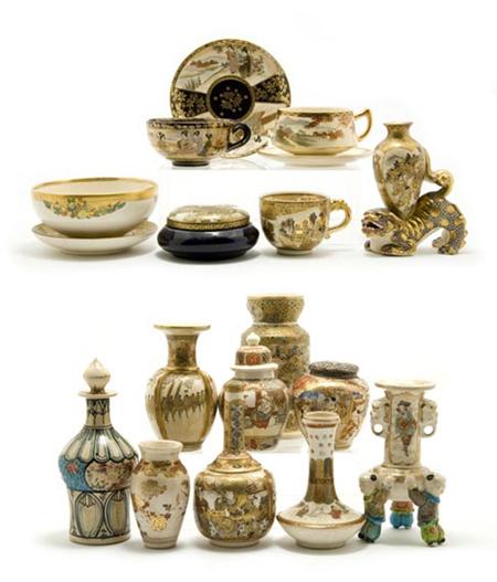 Lot image - Group of Satsuma Articles