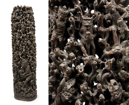 Lot image - Indonesian Carved Wood Panel