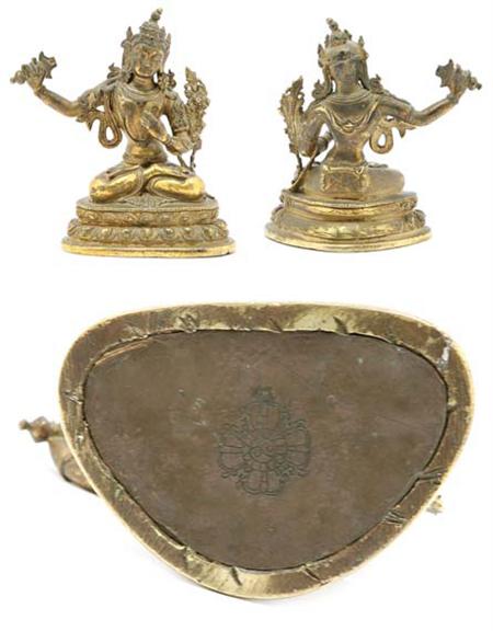 Lot image - Tibetan Gilt-Bronze Bodhisattva