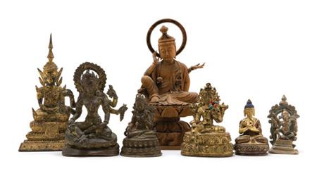 Lot image - Group of Seven Religious Sculptures