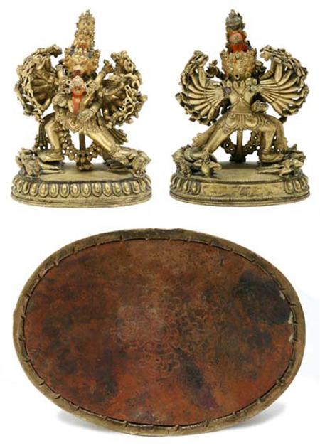 Lot image - Tibetan Gilt-Bronze of Vajrabhaivara