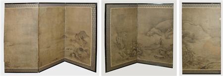 Lot image - Japanese Six-Panel Screen