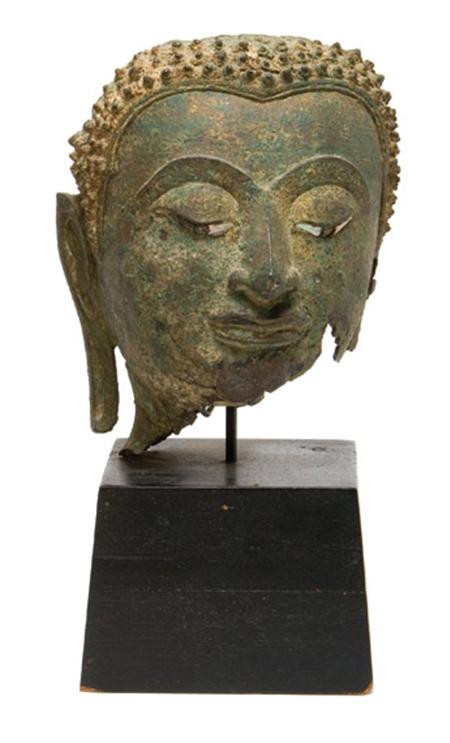 Lot image - Thai Cast Bronze Head of Buddha