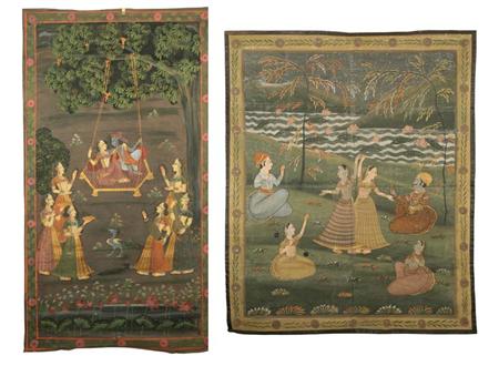 Lot image - Two Indian Painted Cloths