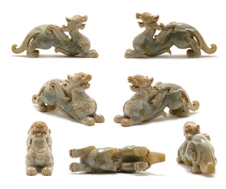 Lot image - Chinese Jade Figure of a Chimera