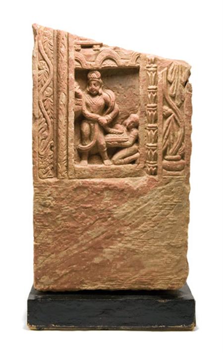 Lot image - Ghandaran Red Sandstone Architectural Stele