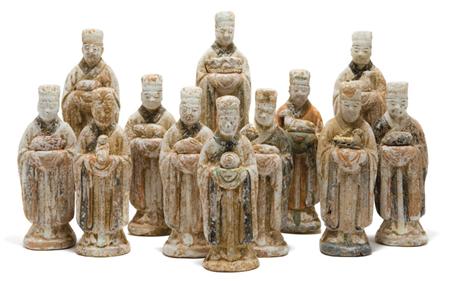 Lot image - Set of Twelve Painted Pottery Figures of the Zodiac