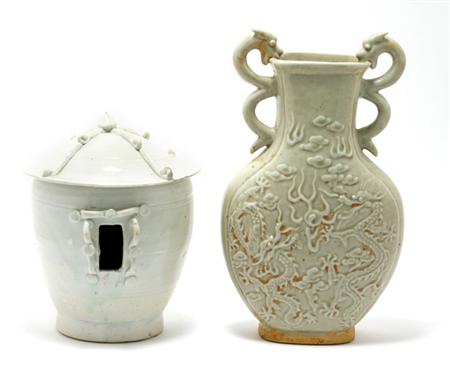 Lot image - Chinese Celadon Covered Urn