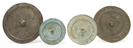 Lot image - Group of Four Chinese Bronze Mirrors
