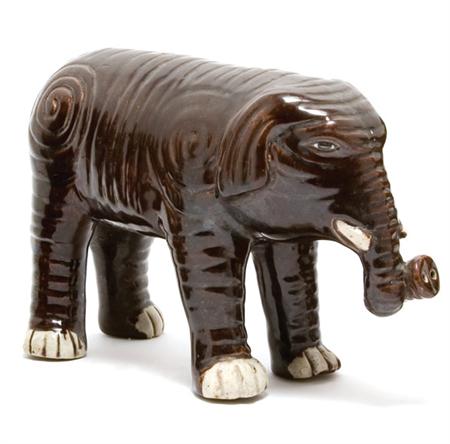 Lot image - Chinese Glazed Porcelain Elephant