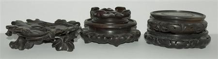 Lot image - Miscellaneous Group of Chinese Wood Stands