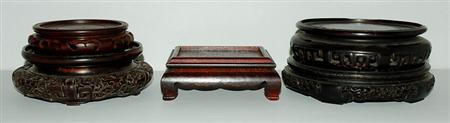 Lot image - Miscellaneous Group of Chinese Wood Stands