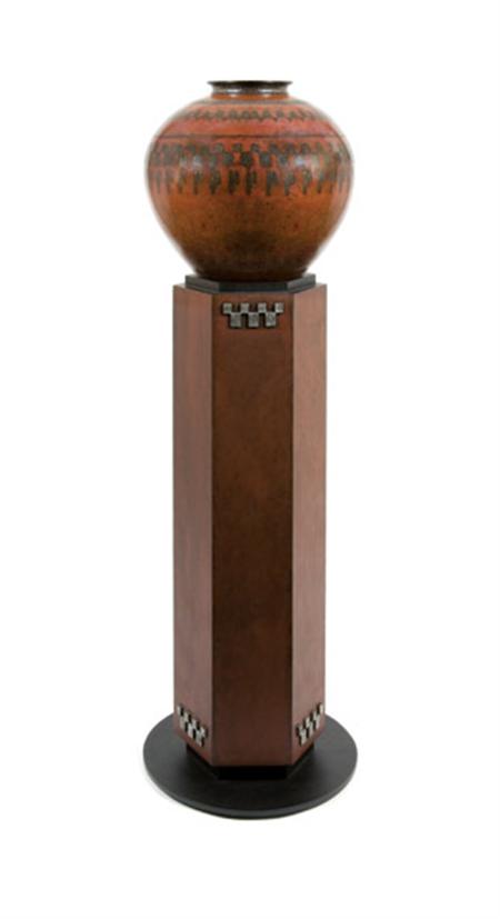 Lot image - JEAN DUNAND Swiss, 1877-1942 Art Deco Vase, circa 1925; Together with a Later Stand