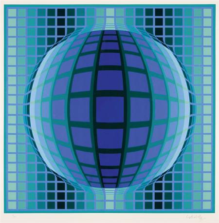 Lot image - Victor Vasarely COMPOSITION Color screenprint