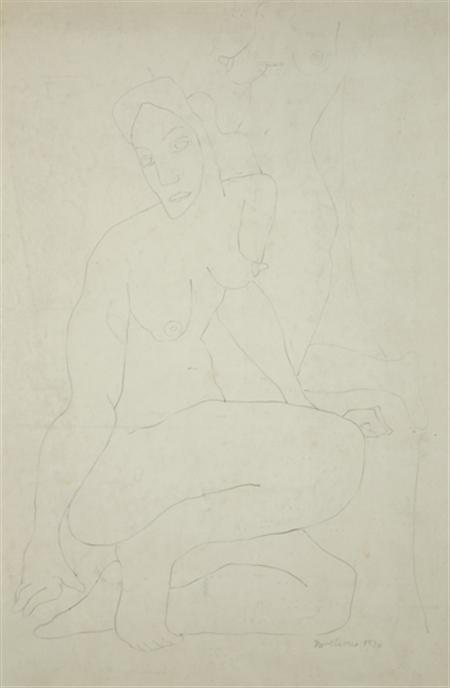 Lot image - Louise Berliawsky Nevelson American, 1900-1988 Two Female Nudes, 1936